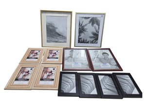 12-Piece Assorted Photo Frame Lot - 4x6 & 8x10 Black, Gold & Beaded Wood