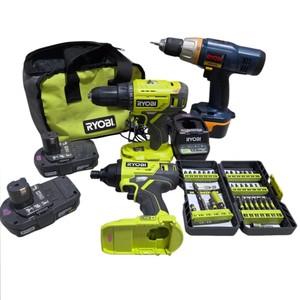 Ryobi Cordless Tool Lot - 18V ONE DrillImpact, 14.4V Drill, 3 Batteries & Charger