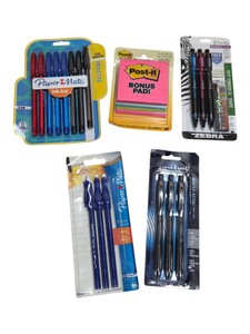 Paper Mate, Post-it, Zebra & Uni-ball Pen, Pencil & Sticky Note Lot - Sealed