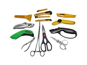 Assorted Cutting Tool Lot  Fiskars, Tool Shop, Utility Knives, Scissors & Scrapers