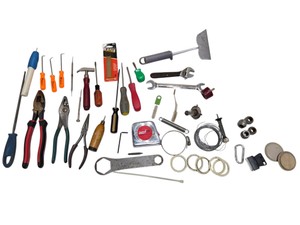 Assorted Hand Tool & Hardware Lot  Pliers, Screwdrivers, Lufkin Tape, Wrenches & Wire