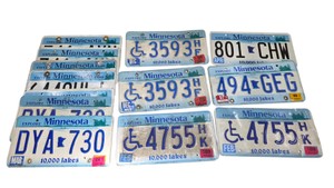 Lot of 13 Minnesota License Plates  Handicap & Standard  1990s-2000s