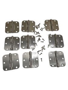 Lot of 9 Mastercraft Door Hinges with Mounting Screws  Satin Nickel Finish