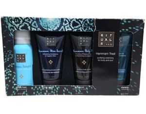 Rituals Hammam Treat 4-Piece Travel Size Bath & Body Gift Set - Shower Foam, Paste, Scrub, Shampoo