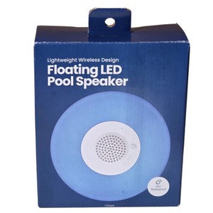 Floating LED Pool Speaker with RGB Lights, USB-C Charging & IPX7 Waterproof Rating