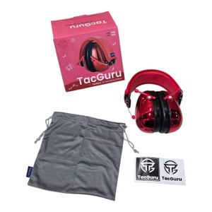 TacGuru 130 Kids Hearing Protection Earmuffs Ruby Red  NRR 23dB, SNR 28dB