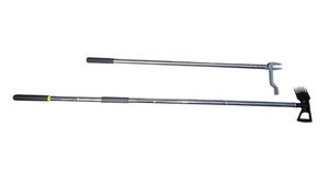 Lot of 2 Long-Handle Garden Tools  Baraystus Weed Puller & 2-in-1 Hoe Rake