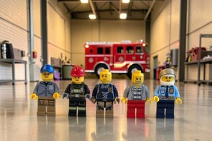 LEGO City Minifigure Lot of 5 - Police, Firefighter & Criminal