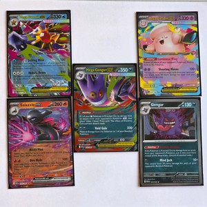 Pokmon Pitch Black ex Holo Foil Ultra Rare Lot of 5 Cards - Mega Starmie ex, Mega Clefable ex, Mega Gengar ex, Salazzle ex