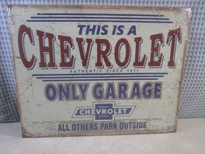 (EC1) Chevrolet Only Garage Tin Sig...