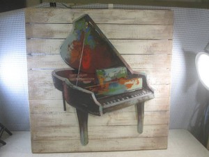 (FDS) Rustic Wood and Metal Piano W...