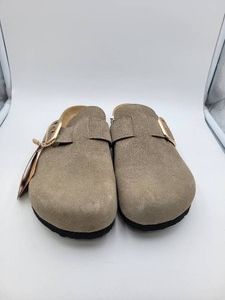 Project Cloud Suede Buckle Clog Mule Taupe US 8.5 New with Tags