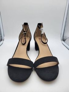 DUIFU Ankle Strap Block Heel Sandal Womens Black US 9.5 New without Box