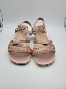 Dream Pairs Rhinestone Strappy Low Heel Dress Sandal Girls Blush US 3 New without Box