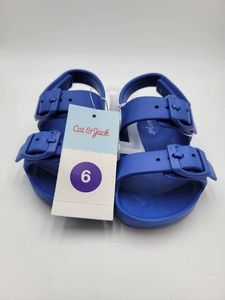 Cat & Jack EVA Double-Buckle Slingback Footbed Sandal Toddler Blue US 6 New with Tags