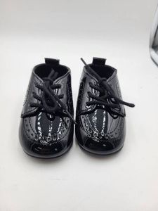 Patent Wingtip Brogue Lace-Up Baby Dress Shoe Infant Black US 1 New without Box