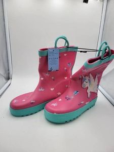 Unicorn Magic Floral Rubber Rain Boot Toddler Girls Pink Teal US 11 New with Tags