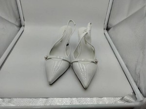 RONILURN Pearl Strap Pointed Toe Slingback Kitten Heel Womens White US 7 New without Box