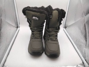 Fanmming Womens Winter Snow Boots Olive Green Faux Fur Lined Lace-Up Size 6.5 (EUR 37) New
