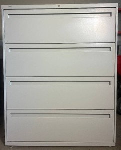 Hon Industries Crme Color 4 Drawer Office File Cabinet 42 W x 53H x 19 18 D
