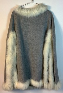 Alpaca Wool and Fur Trim Womens Cape from Peru