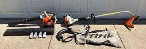 Stihl 2 Stroke Yard Maintenance Package - Blower and Weed Trimmer plus 4 Pack Stihl Oil