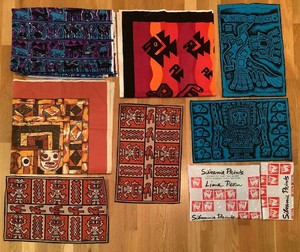 Collection of Seven Peruvian Textiles by Silvania Prints