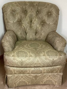 Sherrill Furniture Co. Paisley Upholstered Tufted Button-Back Armchair