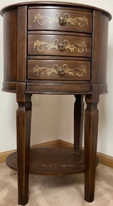 Oval Powell Co. 3 Drawer Louis XV Style Jewelry Armoire - 20W x 16D x 32H
