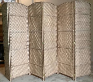 6 Panel Hand Woven Room Divider 119W x 71 H