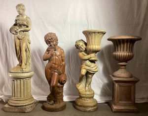 Roman Garden Cement Statue and Urn Collection