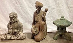 Far East Meditation Heavy Outdoor Sculpture Lot