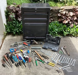 Assorted Tool Collection with All American Rolling Tool Chest