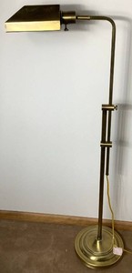 Mid Century Modern Brass Tone Adjustable Swing Arm Floor Lamp