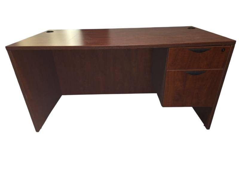Cherry-finish Desk with a pedestal file with two locking drawers Retail $899