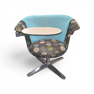 Steelcase I2I swivel chair w Tablet Arm Retail $2600 flower pattern