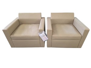 Set of 2 NEW Herman Miller Bevel club chairs Retail $2900