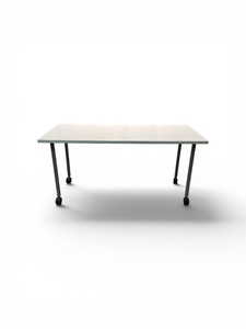 Steelcase White Training Table on Wheels