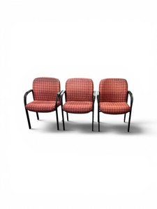 Set of 3 Burgundy Guest Chairs