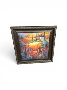 Framed landscape painting