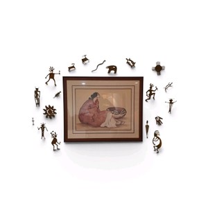 Framed and Signed Artwork Plus 19 Art Pieces on the Wall