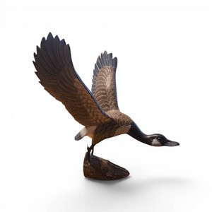 vintage hand-carved wooden Canada goose sculpture