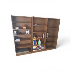 3 Wood Bookshelves and All Contents