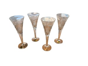Set of (4) Waterford Crystal Champagne Flutes  Made in Ireland - Valued $300-$500