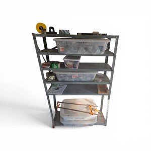 Metal Shelf Full of Tools  Bolts  Screws A Treasure Hunt