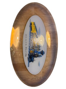 Dragon Divas St. Paul, Minnesota Glass Serving Platter & Great Northern Train Platter  2 Piece Lot