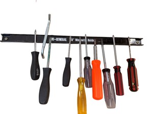 Assorted Screwdrivers, Pry Bars & 18 Magnetic Tool Holder