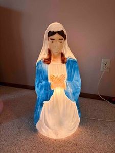 Vintage 1980s Empire Christmas Illuminated Mary Blow Mold