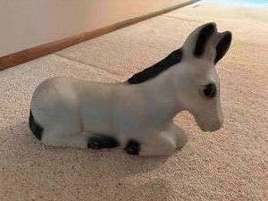 1980s Empire Plastic Blow Mold Christmas Donkey