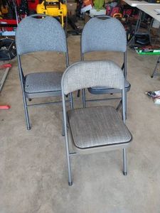 (3) Nice Padded Folding Chairs